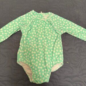 INFANT GIRLS RASH GUARD SWIM SUIT, ONE PIECE SIZE 9 MONTHS